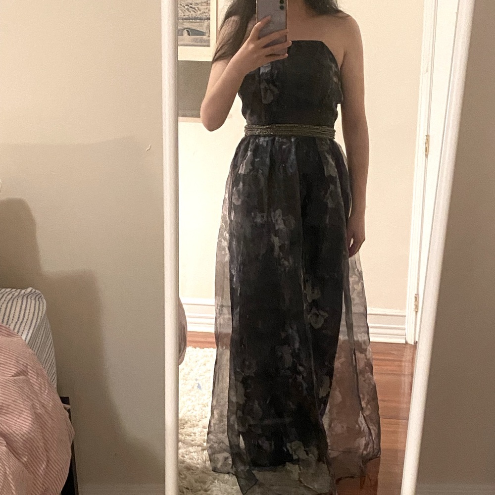 Little Mistress “ASOS” Floral Strapless Ballgown, size 6